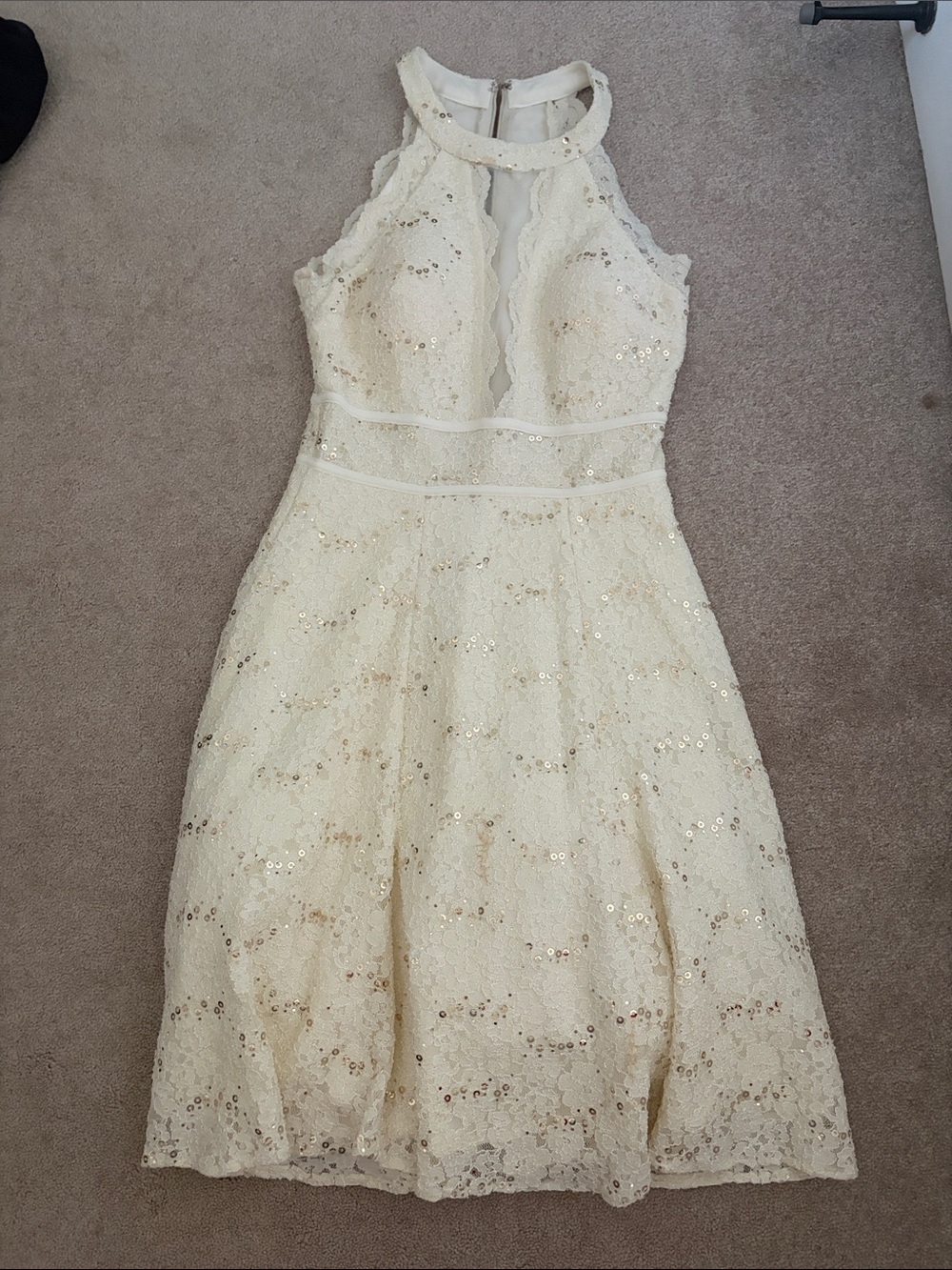 Morgan & Co. White sparkly formal dress